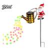 Illuminated Courtyard Decorations Solar Christmas Santa Yard Light Witch Skull Projection Garden Stake Lamp with Outdoor Lawn Ornaments for Halloween