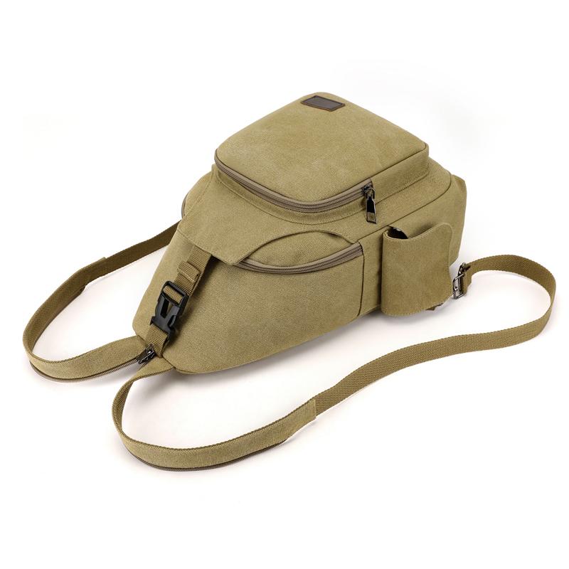 Brusttasche mit großem Fassungsvermögen Herren Mehrschichtige Canvas-Umhängetasche Multifunktionaler kleiner Rucksack