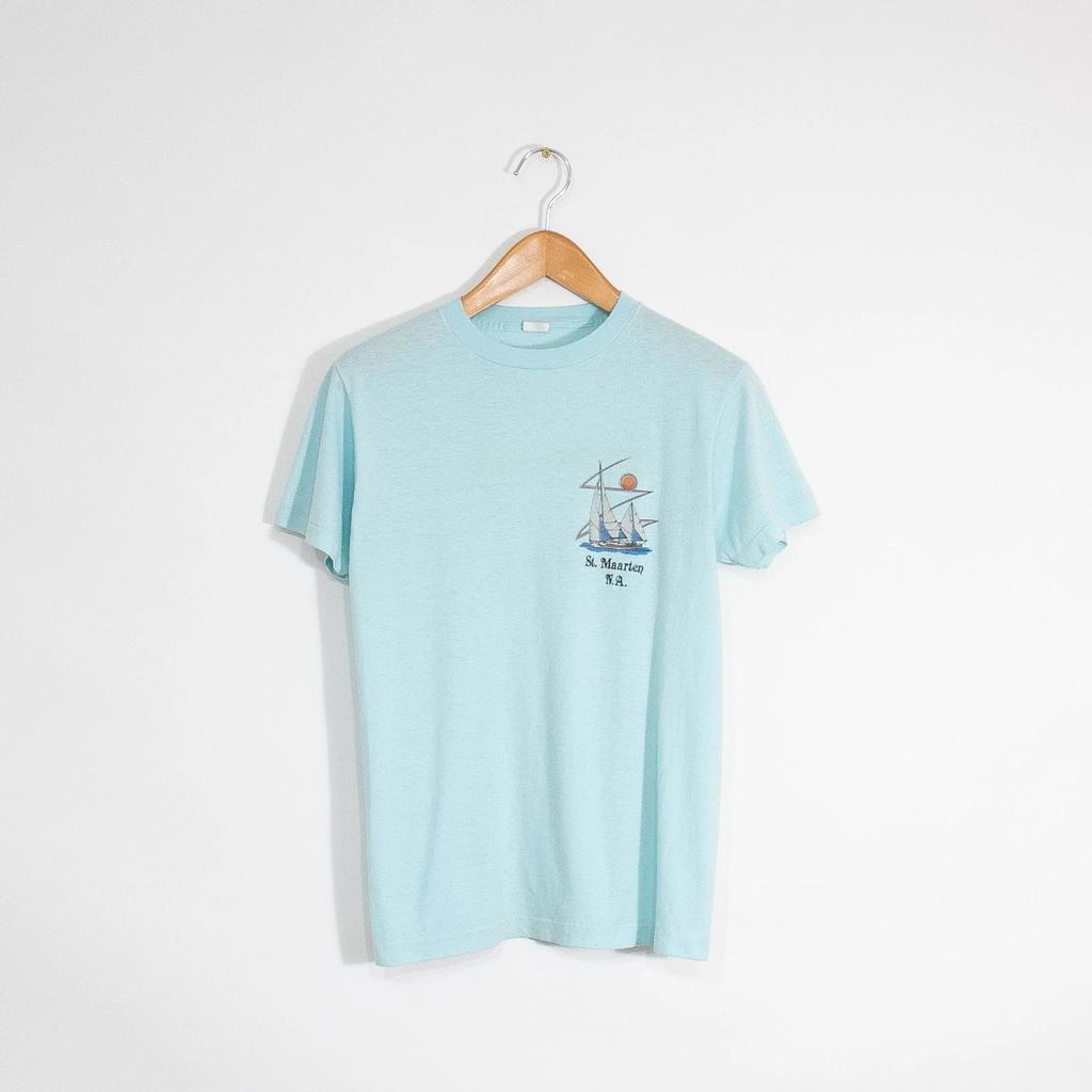 Vintage 80s St Maartens T Shirt Mens Small - Single Stitch Sailing Beach Tourism