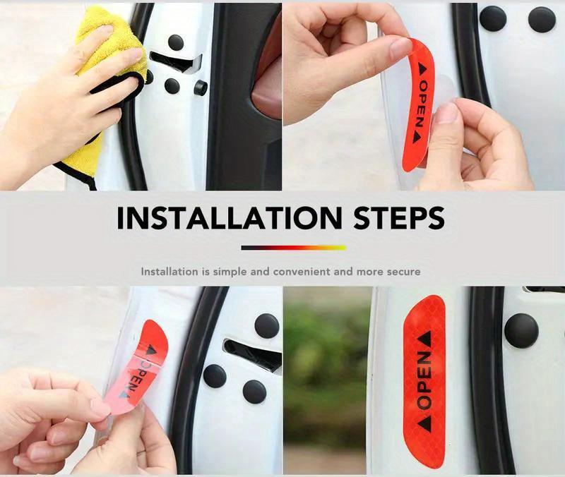 Car Door Reflective Warning Stickers Enhance Visibility Safety with Easy-to-Apply Night Vision Car Anti-collision Protection Strips