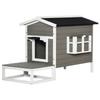 Cat House Made of Wood Winterproof Waterproof Cat Hut with Asphalt Roof Terrace Cat Cave Cat Box Outdoor Shelter for Outdoors Garden Balcony 115 X