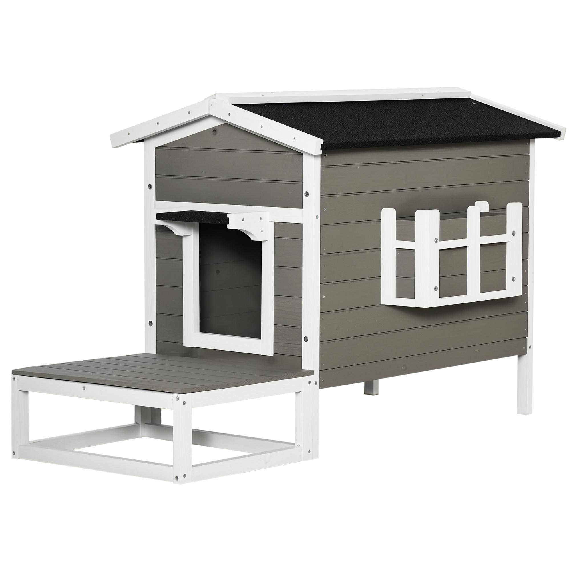 Cat House Made of Wood Winterproof