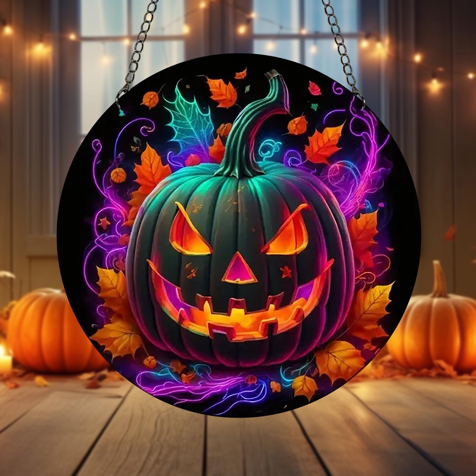 

2025 Новые 2D Праздничные Подвески Хэллоуин Акриловые Витражные Украшения для Окна Садовые Украшения Украшения для Дома на Веранду. One Size