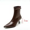 Fashion Pointed Toe Stiletto Short Boots for Women 2025 Autumn and Winter New Slim Boots Back Zipper French Chelsea Stretch Short Boots