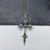 1 Stück Gothic Doppelseitiger Kreuz Anhänger Halskette Nischen Persönlichkeits Design Hip Hop Retro Punk Accessoires