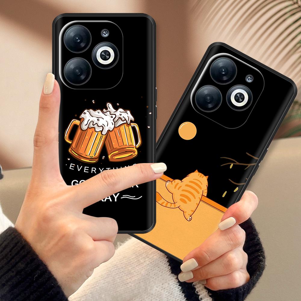 Phone Case For Infinix Smart 8 8pro 8Plus Cute Cartoon Painted Back Cover Soft TPU Bumper For Infinix Smart 8 Pro Plus Case Capa