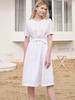 Koes Cotton Pleated Dress_White