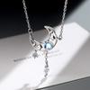 925 srebro kryształowe zestawy biżuterii księżycowej dla kobiet elegancki elegancki naszyjnik stadniny kolczykigaabou biżuteria