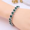 Koreanische Version Herzförmiges Edelsteinarmband mit Vollbesatz und Platinbeschichtung