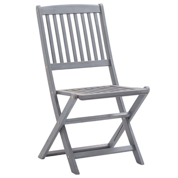 VidaXL Lot de 8 Chaises Pliables d'Extérieur, Sièges de Terrasse, Chaises de Balcon, Meubles de Patio Jardinage, Bois 3078289
