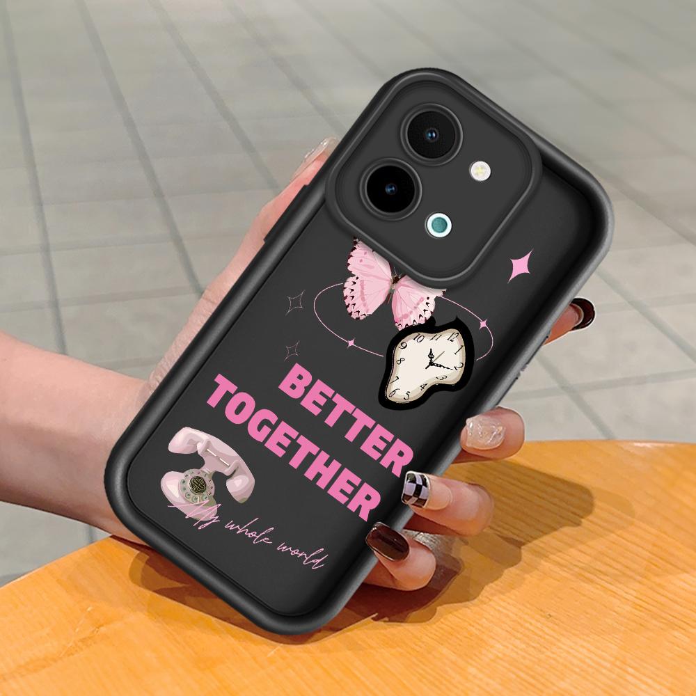 For Huawei P50 Pro P40 Lite Honor 8X 9X X9 Tecno Spark Go Infinix Smart 8 Vivo V29 V30 Y02 Y16 Cartoon Cute Butterfly Pattern Soft Silicone Phone Case