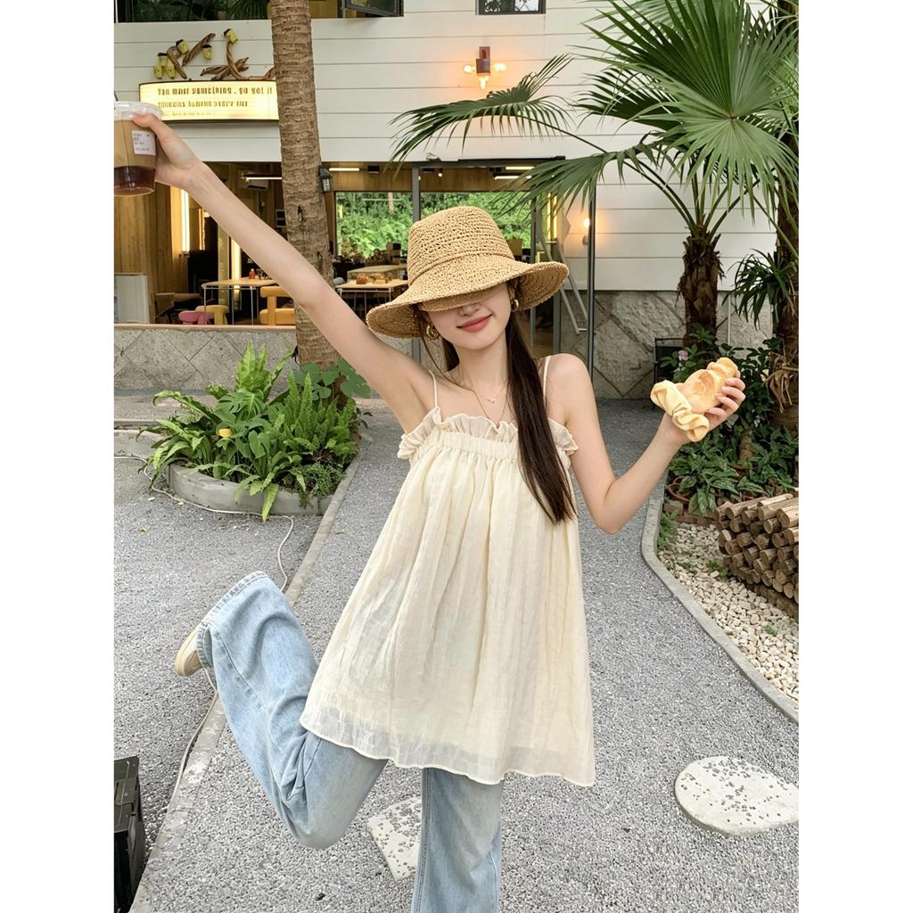 Summer sling vest women's new sweet and gentle temperament thin and white tube top