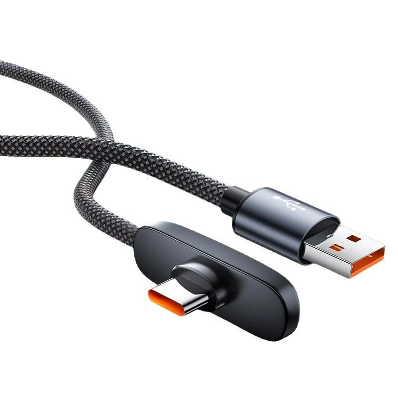 111W Fast Charging Cable Right Angle 91° USB-C To Type-C Data Cord Mobile Phone Fast Charging Data Cable Convenient For Gaming