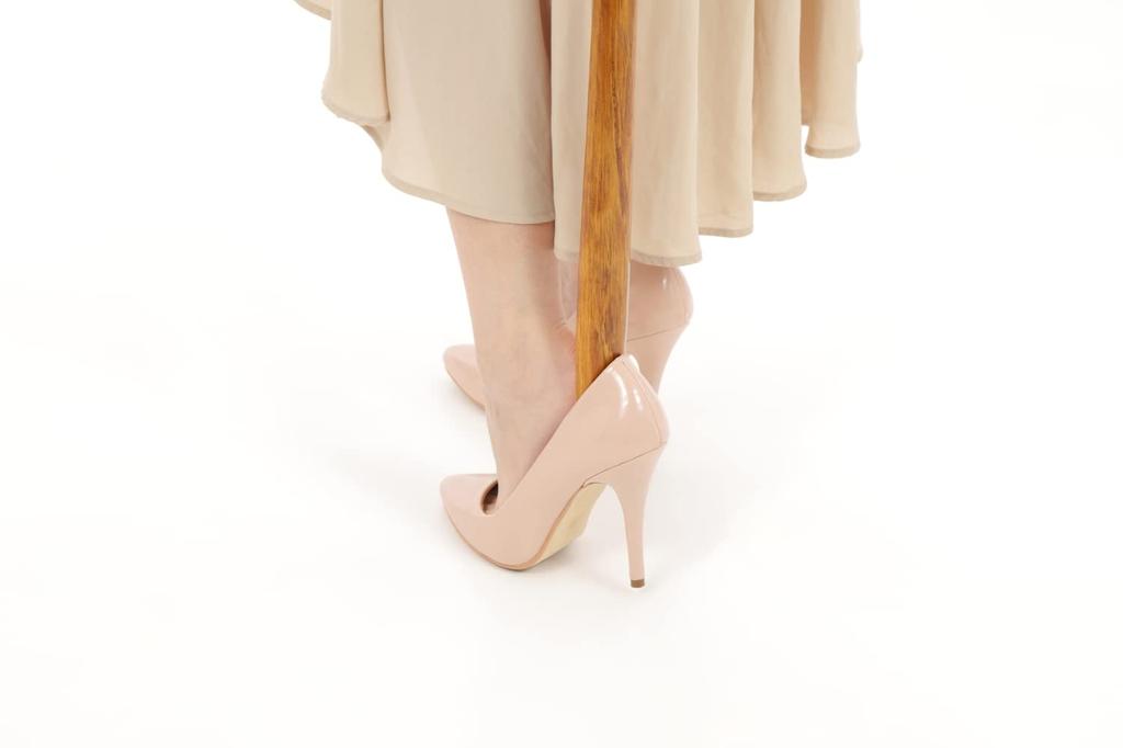 [kicoriya] Long Wooden Shoehorn, 70cm Long, No Bending, Stylish Wood Grain