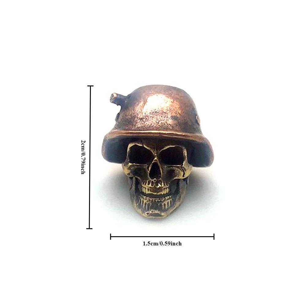 Outdoors DIY Tools EDC White Brass Copper Skull Knife Beads Lanyard Pendants Key Rings Accessories