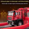 1:50 Smoke Exhaust Fire Truck Water Sprinkler Car Model Toy Pull Back Door Opened Spray Engineering Vehicles Metal Cars Presents
