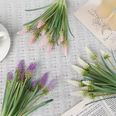 Lifelike Artificial Flowers with Leaves Fake Hyacinth New Fake Bouquet  Hotel Decor