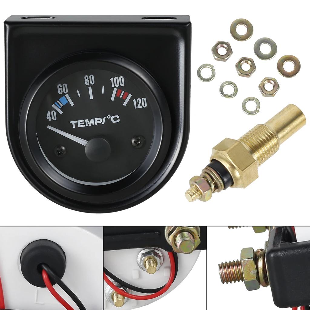 NOVÝ Digitální měřič teploty vody v autě 40-120℃ LED 2 52mm Univerzální pro Auto Motocykl Dodávka Senzor Měřič teploty