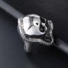 JMXD-Personalized Skull and Snake Ring Domineering Men's Rock Ring Titanium Steel Ring Punk Accessories