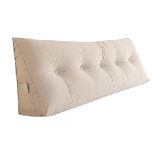 Headboard Backrest Wedge Triangle Pillow With Side Pocket Removable Cover Headboard Wedge