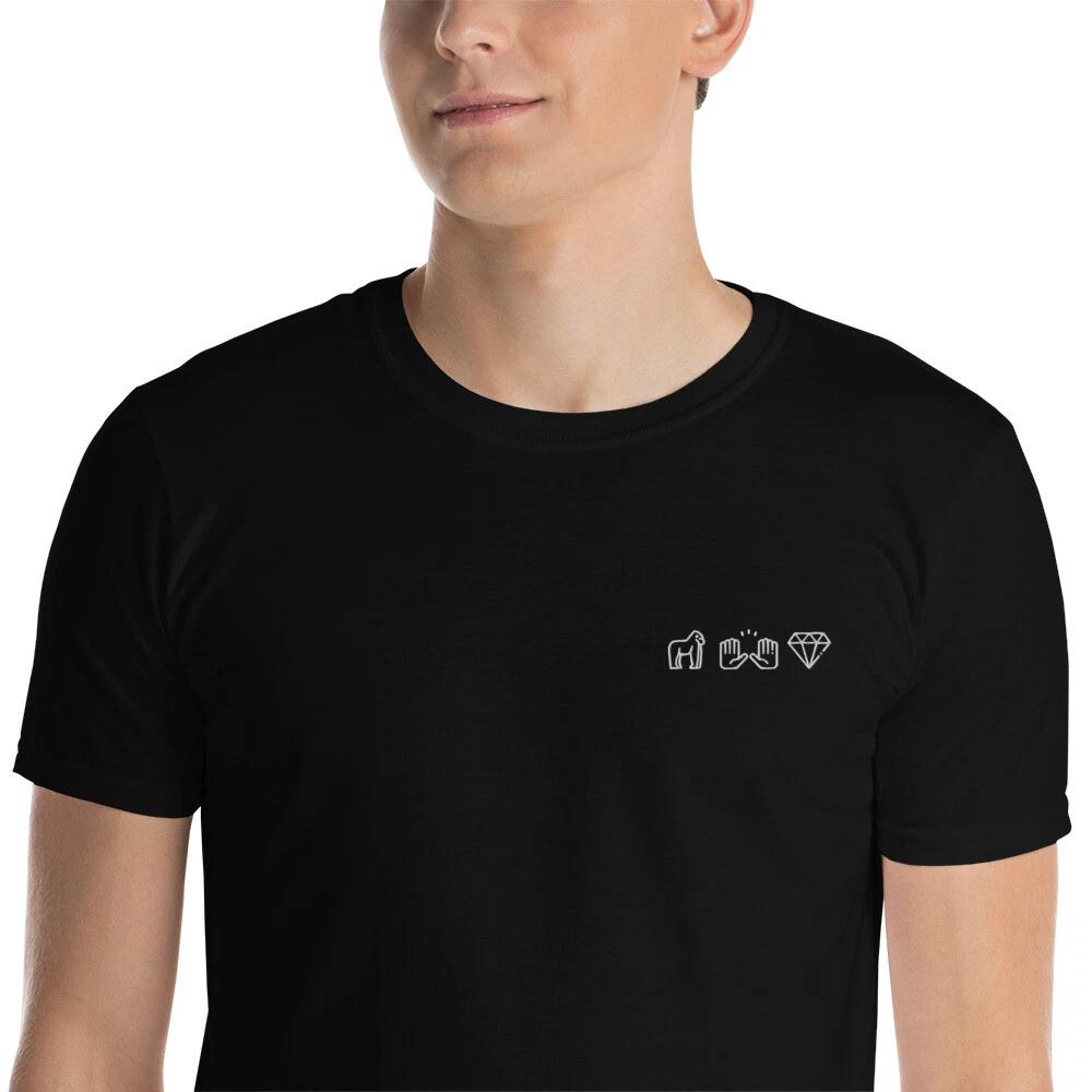 Apes Together Strong Embroidery T- Shirt stock trader gift tee S