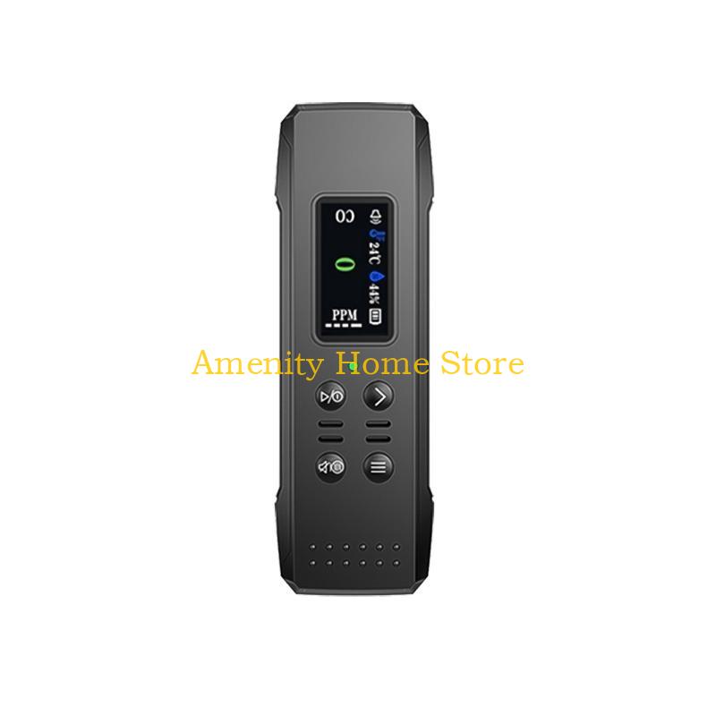 

F26C Carbon Monoxide Detectors PortableAirQuality Monitor with Lanyards Alarm CO Meter Temperature HumiditySensor чёрный