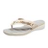 New Sandals Women's Metal Buckle Beach Wear Herringbone Sandals Women's Summer Slope Heel Casual Women's Cool Slippers