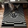 Black And White Stripes With Shield Printed Office Carpet Chair Cushion  Entryway Rug, Rugs for Living Room, Bedroom Christmas gifts