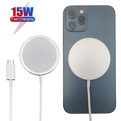 Carregamento Rápido Sem Fio Magnético Branco de 15W Para iPhone 12 12 Pro 12 Pro Max 12 mini