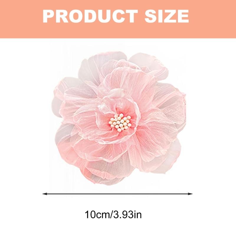 Tulle Flower Hair Clips Flower Hair Barrette Flower Alligator Duckbill Clips Decorative Hair Accessories for Beach Party