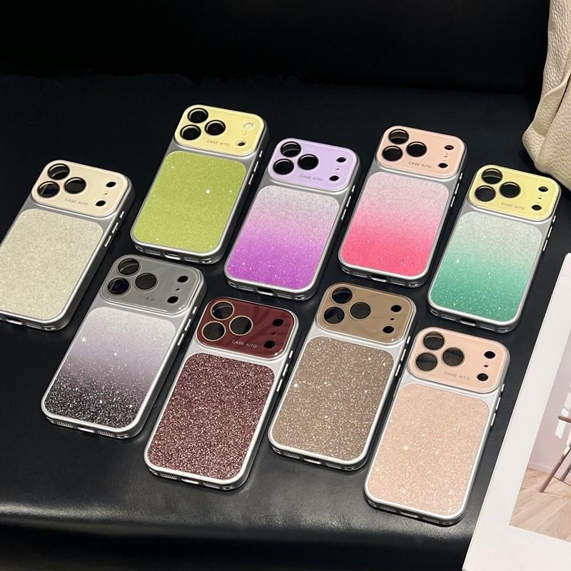 Applicable iPhone17Pro max mobile phone case large window starry sky glitter gradual change Apple 16 anti-drop protective case