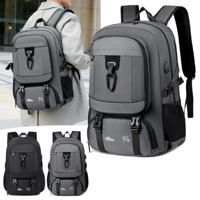 Independent Shoe Compartment Backpack, Expandable USB Computer Backpack with A Pull Rod, Business Trip Short Travel Bag