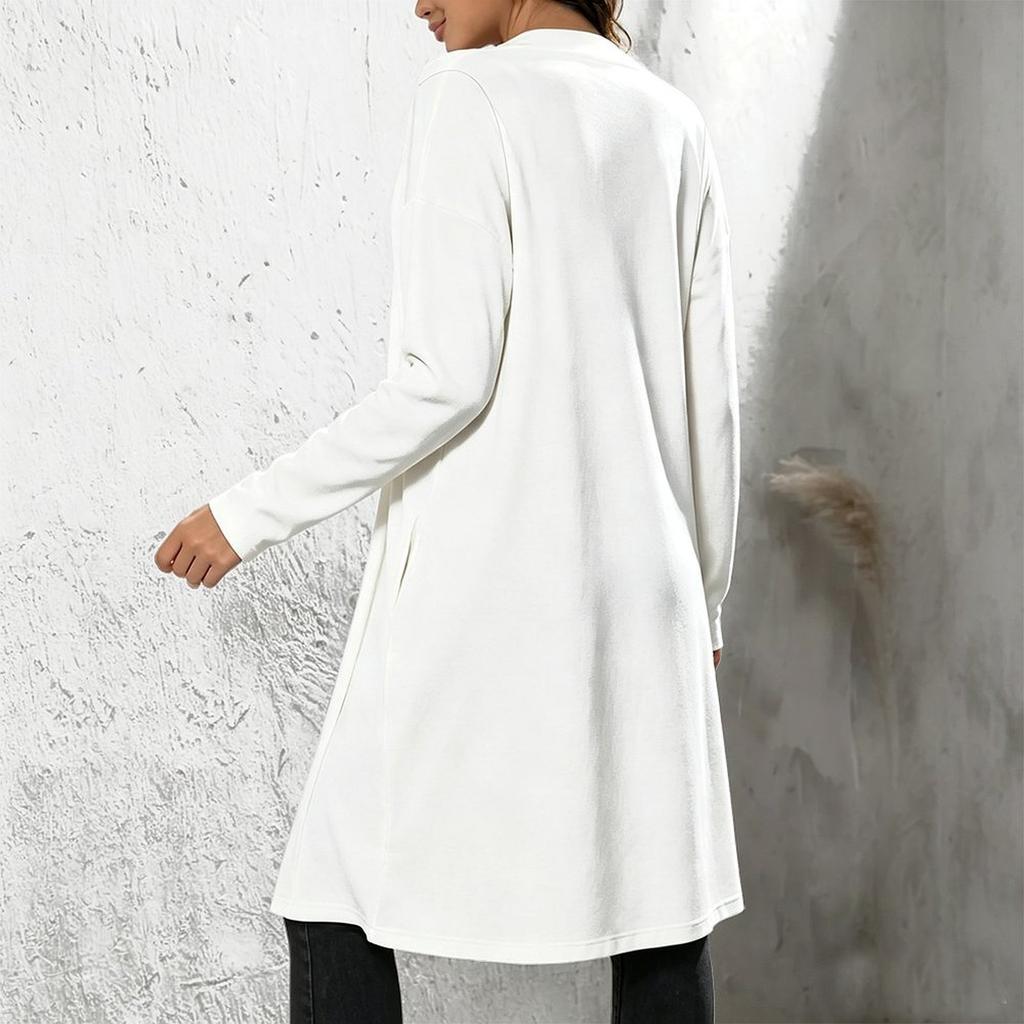 Plus Size Women Long Sleeve Open Front Loose Cardigan Comfortable Fashion Daily Outerwear
