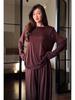 Spring 2026 Women's Solid Color Loose Long Sleeve Top & Wide Leg Pants Suit