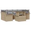 Ensemble de canapé de jardin vidaXL de 7 pièces avec coussins en beige, Poly Rattan, Canapé de jardin 2 places vidaXL avec 3356953