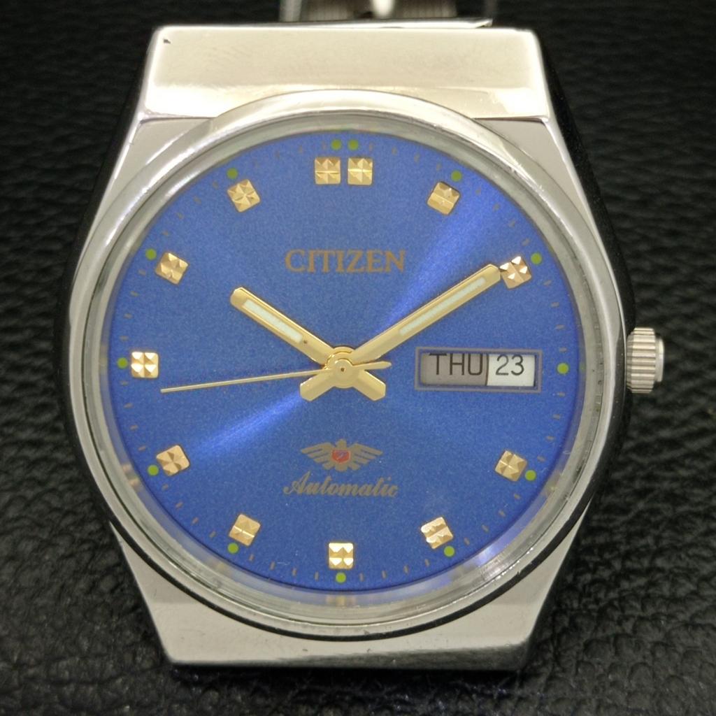 Gebrauchte Citizen Herrenuhr Automatik 8200 Japan Day&Date mit blauem Zifferblatt a432590-2 R112-a432590