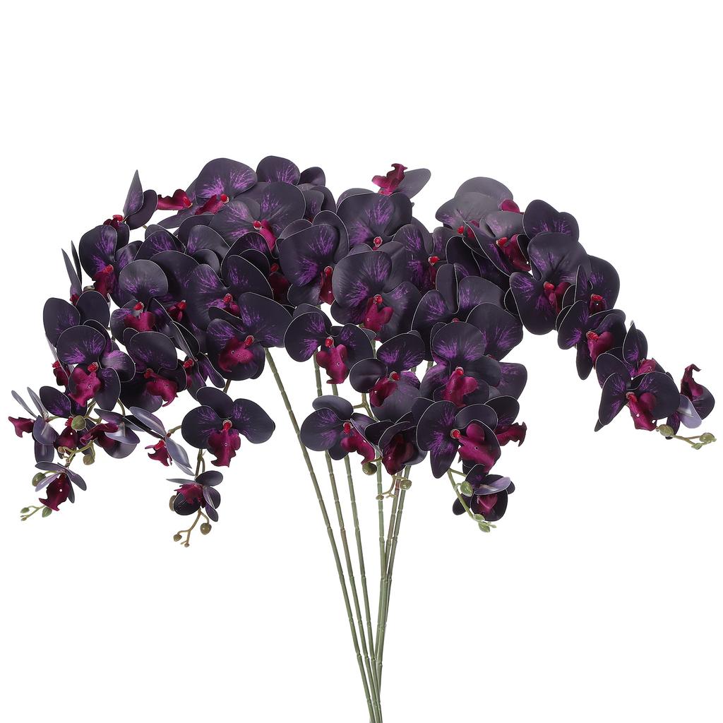 6pcs Artificial Orchid Stems 41" 9 Heads Faux Phalaenopsis Flowers Real Touch Fake Orchid Flower Branch for Vase Home Wedding
