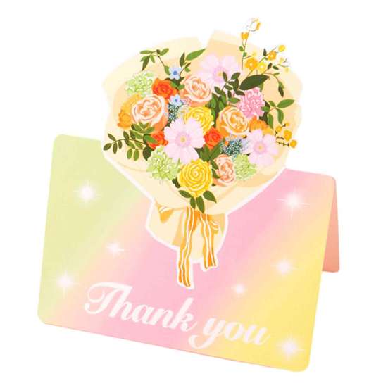 Mothers Day Flower Cards 10Pcs 3D Thank You Card, Floral Bouquet Greeting Best Wishes Note Card Appreciation Gifts for Anniversary, Mother's