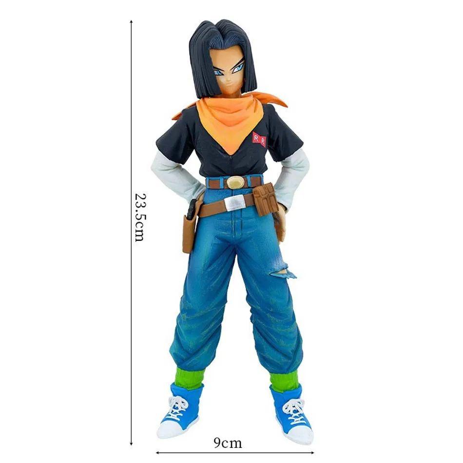25CM Anime Dragon Ball Android 17 18 Figure Android 18 PVC Action Figures Doll Collection Model Plaything for Children Christmas Presents