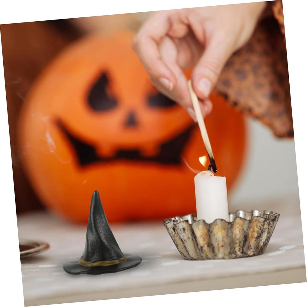 Wakauto 24pcs Miniature Dollhouse Witch Hats Mini Halloween Witch Hat Props Doll House Supplies Tiny Witch Hats for Crafts