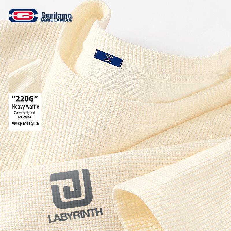 

GENIOLAMODE Men s Waffle Knit Short Sleeve T-Shirt XL