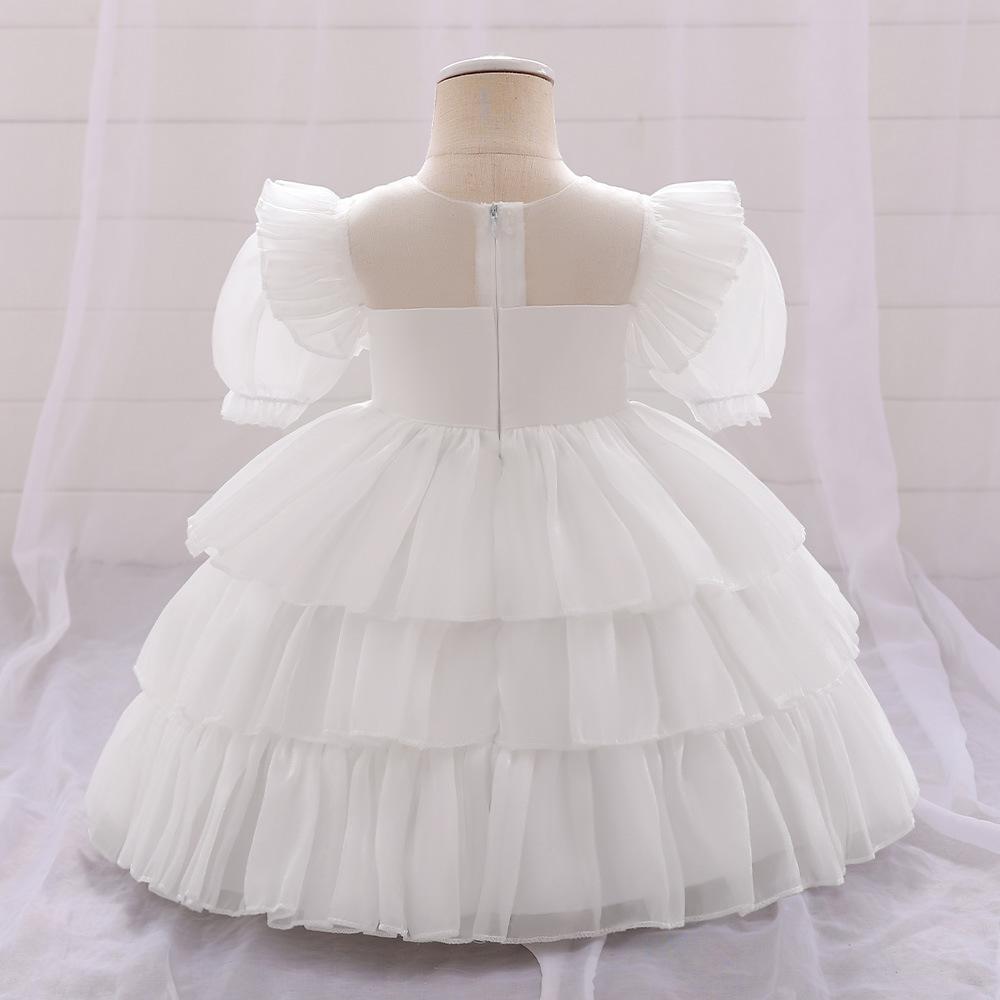 Neugeborene Kleinkind Kleidung Taufe Prinzessin Party Kostüm Baby Mädchen Kleidung Festzug Große Schleife 1. Geburtstag Kleid Für Kurzarm Kleider