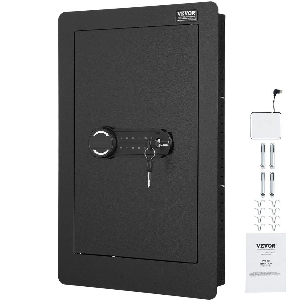 25,59" Hoher Wandtresor 3-stufiger versteckter Tresor mit Tastatur, Regalen und Schlüsselhaltern