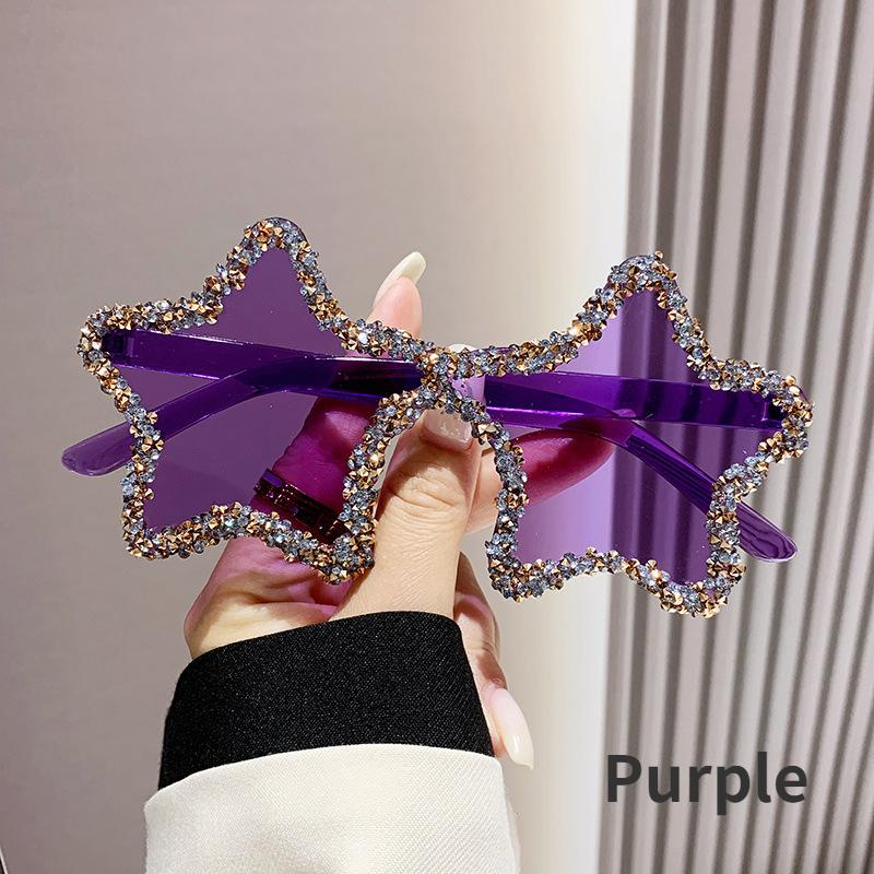 

Солнцезащитные очки в форме звезды для женщин, винтажные блестящие солнцезащитные очки в форме пятиугольника со стразами, персонализированные солнцезащитные очки цвета морской волны As Picture