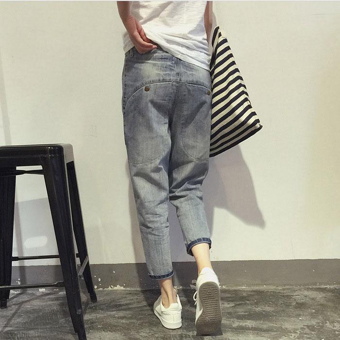 Jeans de Mujer Primavera Estilo Coreano Sueltos para Oficina Damas Ropa de Calle Color Sólido Azul Claro Pantalones Vaqueros Elásticos