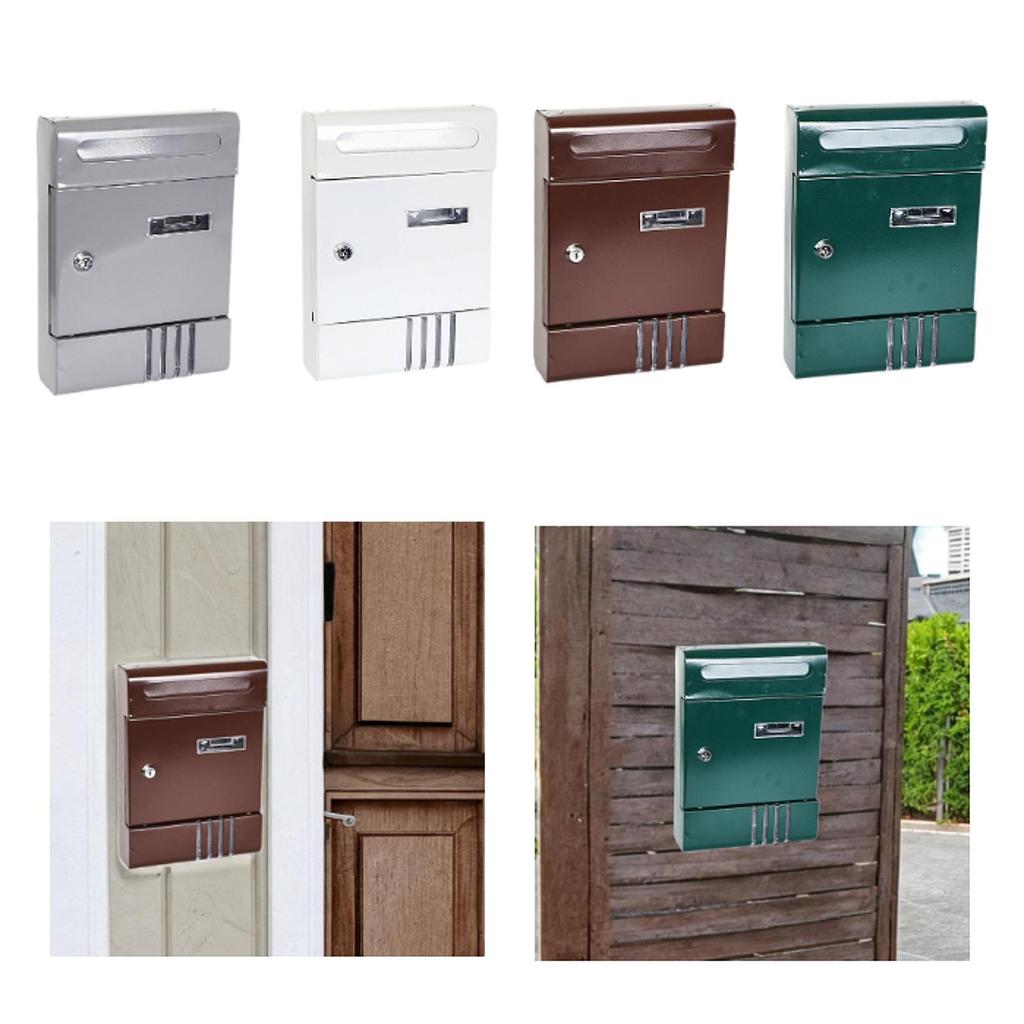 Wall Mounted Mailbox Postbox Lockable with 2 Keys Drop Decorative Minimalist Newspaper Letterbox for External Door