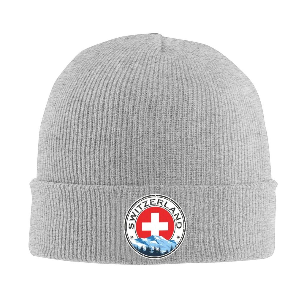 Znak Švýcarska Vlajka Teplá Pletená Čepice Zimní Pletená Čepice Čepice Beanie Hip Hop Čepice pro Unisex