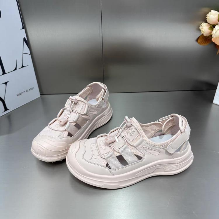 Summer 2025 New Versatile Thick-soled Breathable Non-slip Wading Outdoor Shoes Hollow Casual Sports Sandals Women's Outer Wear
