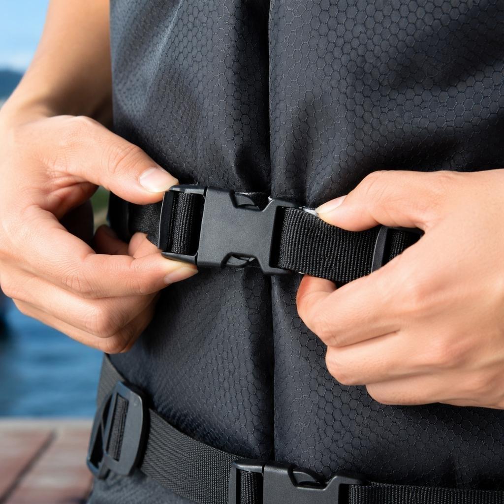 Portable Foldable Buoyancy Vest with Four Adjustable Buckles Reflective Design for Water Safety and Outdoor Activities