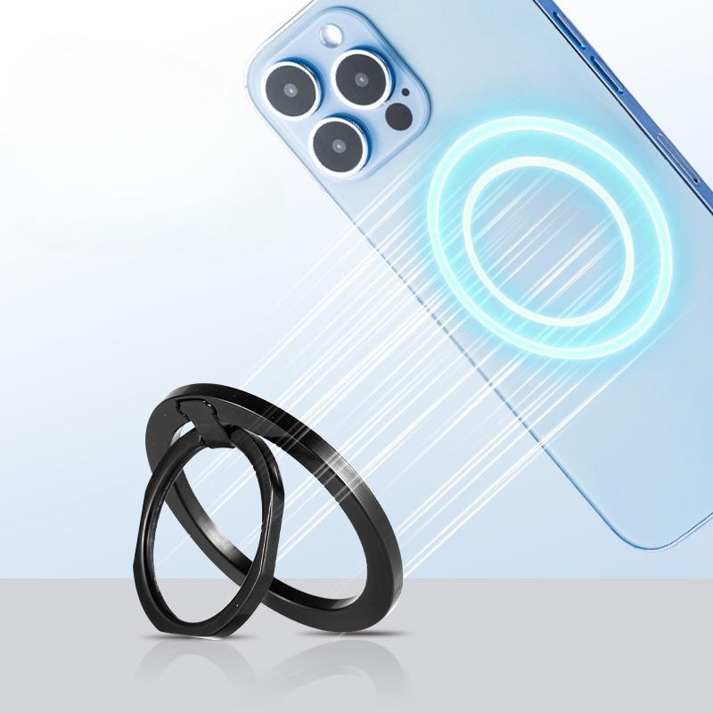 Magnetic Ring IPhone Holder for MagSafe Removable Grip Stand for iPhone Support Portable Mobile Phone Magnet Foldable Bracket чёрный